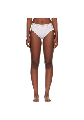Versace White Cotton-Jersey High-Waist Briefs
