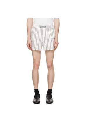LGN Louis Gabriel Nouchi Off-White Striped Cotton Shorts