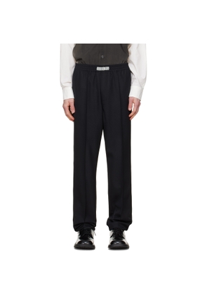 LGN Louis Gabriel Nouchi Black Wool Jogging Track Pants