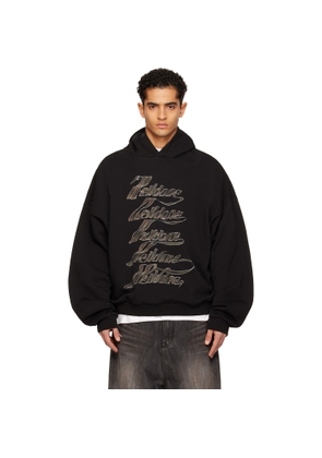 We11done Black Se11done Multi-Logo Hoodie
