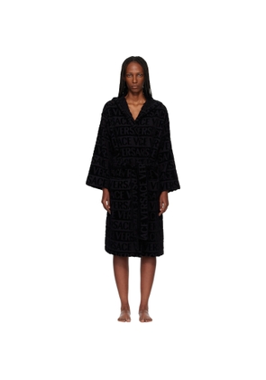 Versace Black 'Versace Allover' Bathrobe