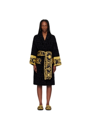 Versace Black 'I Heart Baroque' Bathrobe