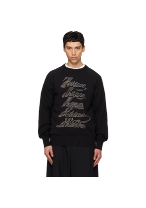 We11done Black 'WE11DONE' Multi-Logo Sweater