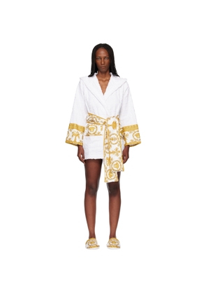 Versace White 'I Heart Baroque' Short Bathrobe