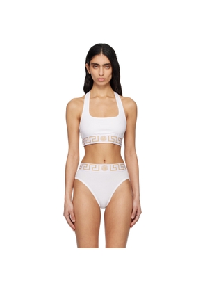 Versace White Cotton-Jersey Scoop Bralette