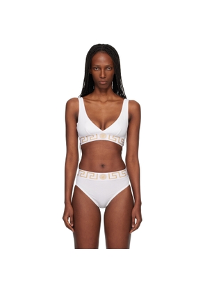 Versace White Cotton-Jersey Triangle Bralette
