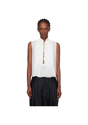 Kenzo Off-White Kenzo Paris Light Sleeveless Blouse