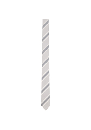 Thom Browne Gray Outlined Repp Stripe Classic Tie