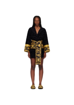 Versace Black 'I Heart Baroque' Short Bathrobe
