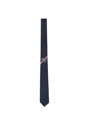 Thom Browne Navy Jacquard Tennis Icon Classic Tie