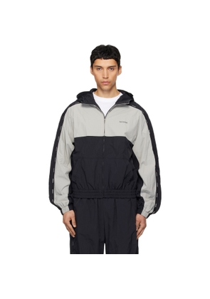 We11done Black & Gray Logo Tape Track Jacket