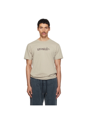 Off-White Beige Heraldic Arrow Slim T-shirt