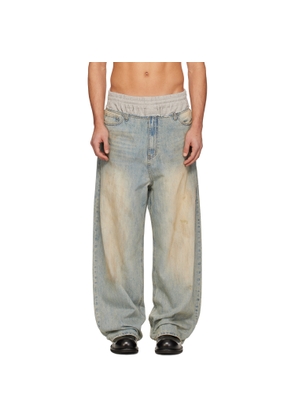 We11done Blue Layered Jeans