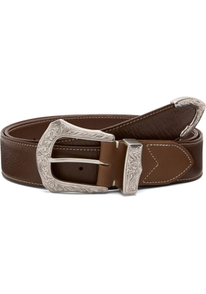 Toga Pulla Brown Buckle Wide Belt