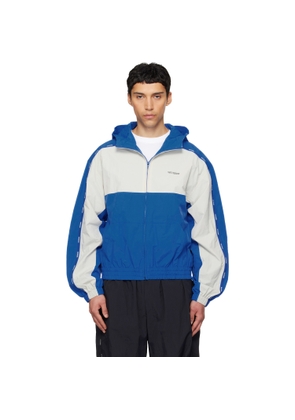 We11done Blue & Gray Logo Tape Track Jacket