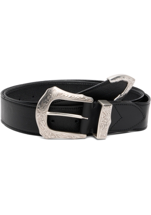 Toga Pulla Black Buckle Wide Belt