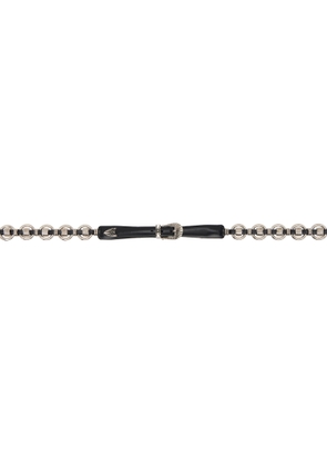 Toga Pulla Black Ring Metal Narrow Belt