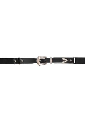 Toga Pulla Black Leather Nylon Chain Belt