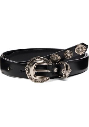Toga Pulla Black Leather Motif Belt