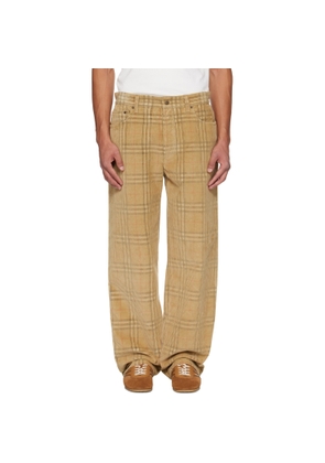 Burberry Beige Check Corduroy Trousers