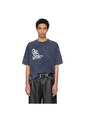Off-White Navy Spray Painting Skate T-shirt