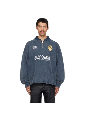 Off-White Navy Sporty 4 Fleece Polo