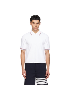 Thom Browne White Stretch Viscose Tennis Polo