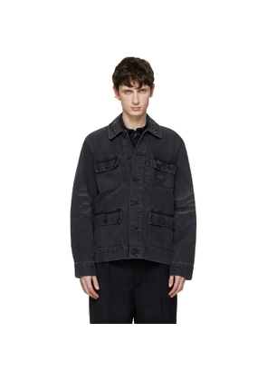 Simone Rocha Black Multi Pocket Workwear Denim Jacket
