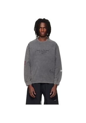 Song for the Mute Gray 'Scribble' Oversized Crew Neck Pullover T-shirt