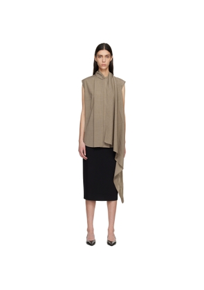 LE17SEPTEMBRE Brown Cape Sleeveless Blouse