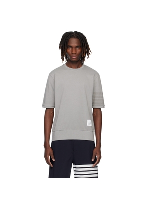 Thom Browne Gray Cotton Jersey 4-Bar T-shirt