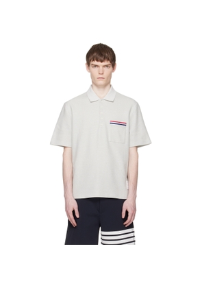 Thom Browne Gray Short Sleeve Pocket Polo