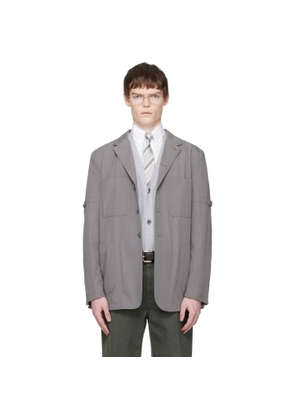 Thom Browne Gray Cotton Suiting Armband Unconstructed Blazer
