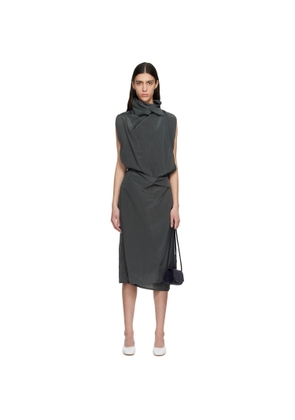 LE17SEPTEMBRE Black Celia Wrap Midi Dress