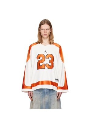 Nike Jordan Orange & Off-White Brooklyn Collegiate Hockey Jersey