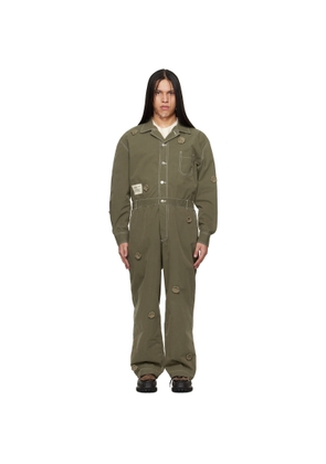 Song for the Mute Green Birkenstock Edition 'The Gardener' Crochet Flower Jumpsuit