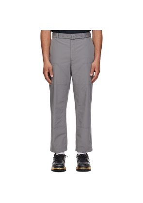 Thom Browne Gray Cotton Suiting Carpenter Trousers