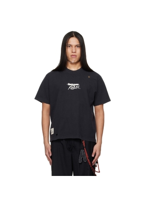 Song for the Mute Black Birkenstock Edition 'The Rebel' Distressed T-shirt