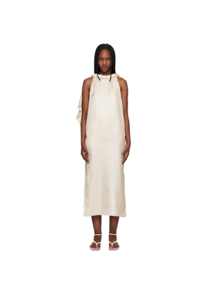 Loulou de Saison Off-White Susan Twisted Collar Maxi Dress