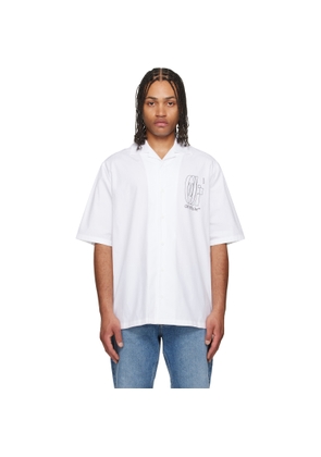 Off-White White Outline Double Arrow Poplin Bowling Shirt