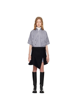 sacai Navy Striped Paneled Mini Dress