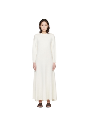 Loulou de Saison White Silk Linen Knit Maxi Dress