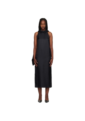 Loulou de Saison Black Susan Twisted Collar Maxi Dress