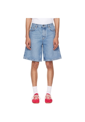 Off-White Blue Half Arrow Denim Shorts
