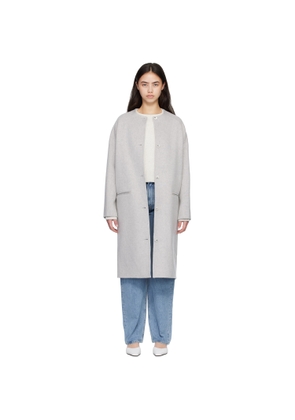 Loulou de Saison Gray KERRY Wool Cashmere Drap Oval Coat