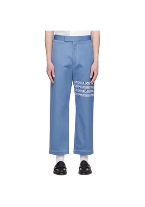 Thom Browne Blue 4-Bar Trousers