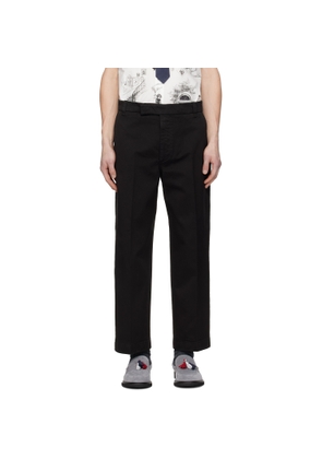 Thom Browne Black Cotton Twill Utility Trousers