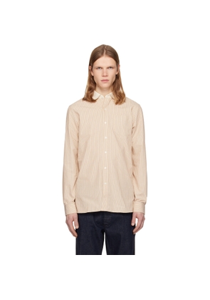 RRL Beige Slim Fit Striped Dobby Shirt