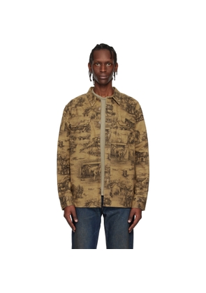 RRL Brown Printed Denim Shirt