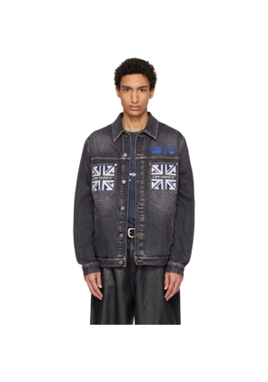 Off-White Black Royal Flag Skate Denim Jacket